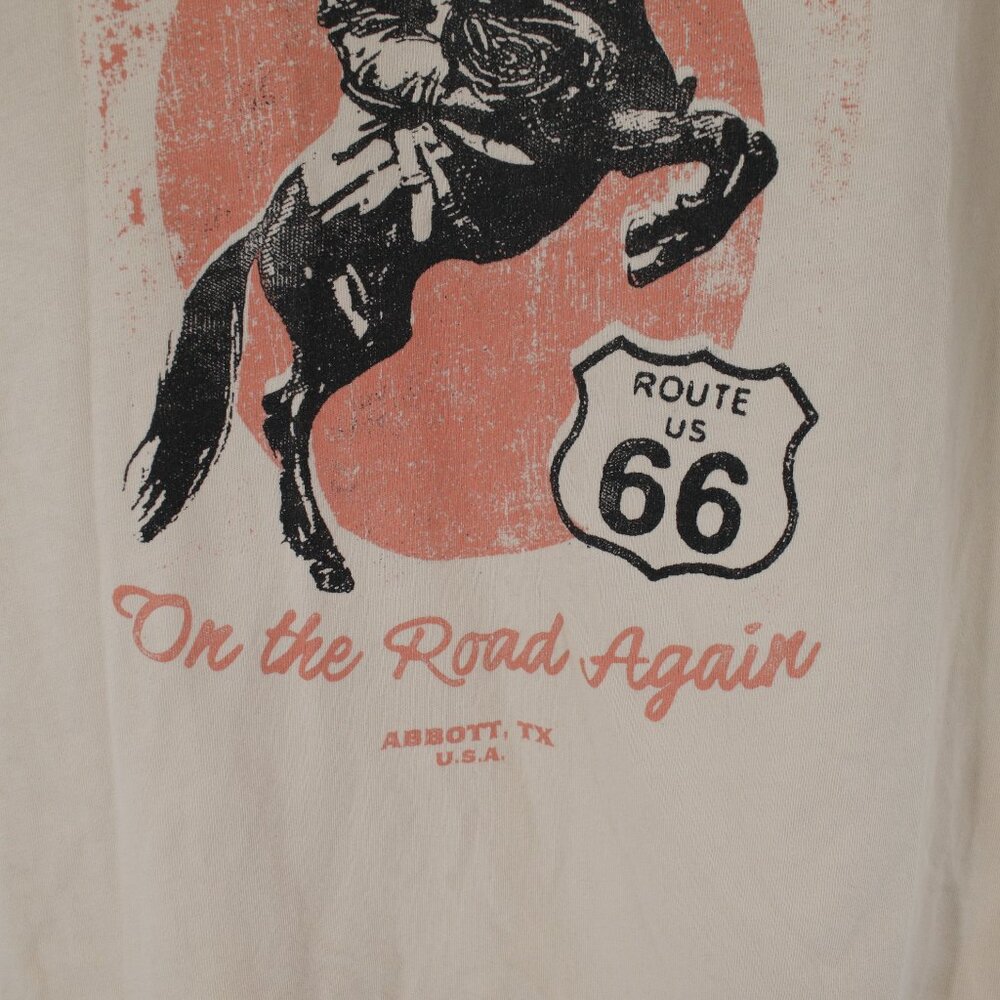 Daydreamer shirt womens XL Willie Nelson Route 66 graphic Tee in Sand crewneck - Picture 2 of 11